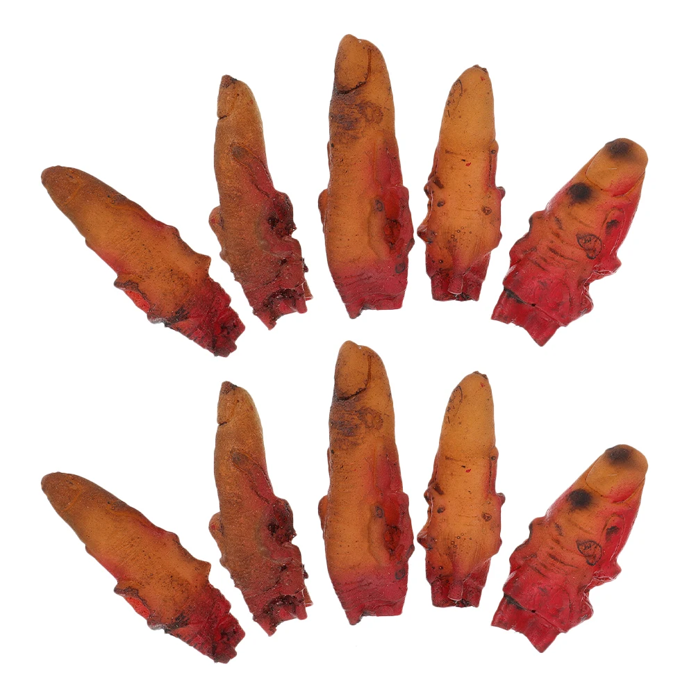 

10 шт., искусственный палец на Хэллоуин, реквизит ужасов, реалистичный отрубленный палец для украшения секретной камеры, бара, портативный подарок для вечеринки