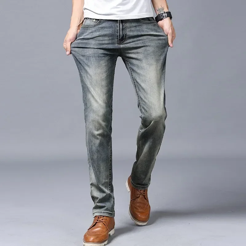 

LIBIELIY Authentic Lee Dex Jeans Men's Slim Fit Smooths Your Silhouette Spring Autumn Summer Thin Trousers Loose Fit Straight L