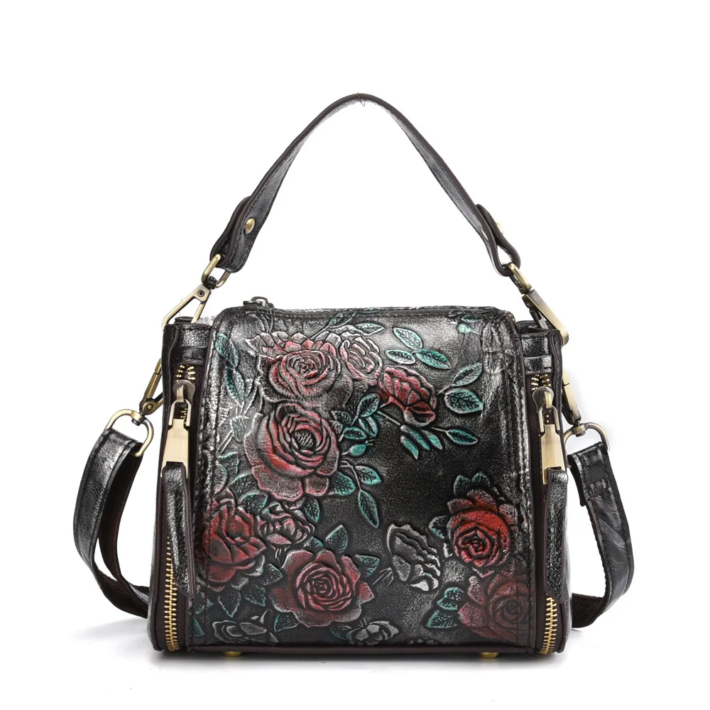 Embroidery Chic Leather Laptop Bags Leisure Manual Women's Bags Restoring  Ancient Ways  Aslant To Single Shoulder Bags