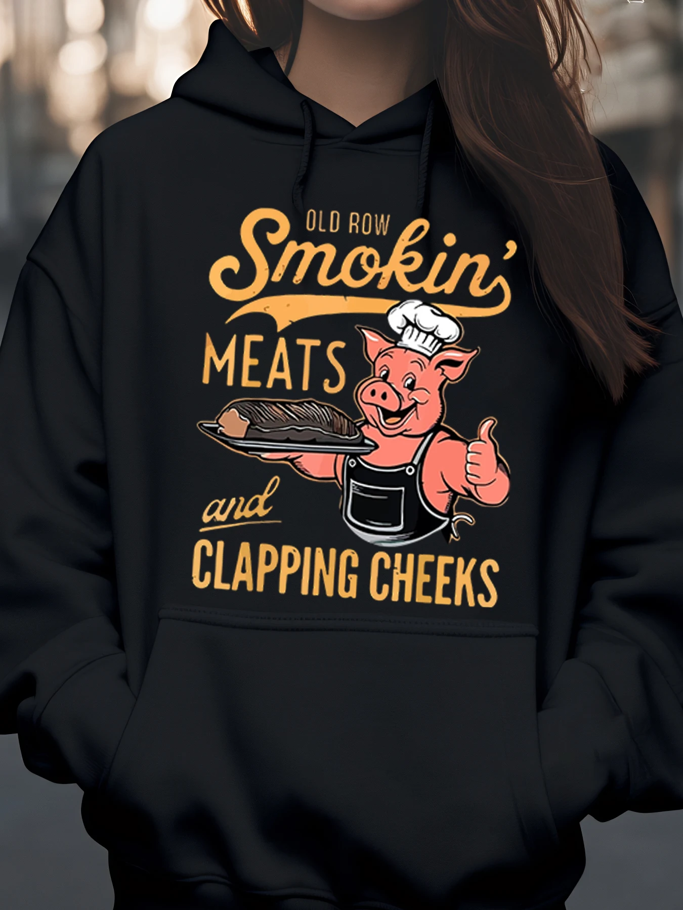 

Толстовка с принтом «Повар свиньи» Smokin «Мыски и хлопающие щеки» для вечерние барбекю, мужская и женская повседневная одежда