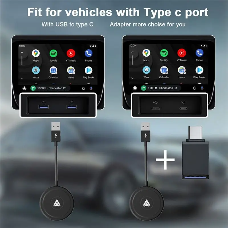 

Unique Wireless Android Auto Adapter For Wired Android Car Convert To Wireless Round