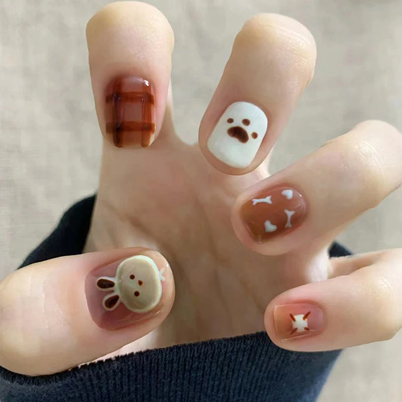 24 قطعة الأظافر الفرنسية وهمية انفصال الأظافر كاذبة مربع غطاء كامل اضغط على الأظافر مجموعة النساء يمكن ارتداؤها ملصقات الأظافر نصائح