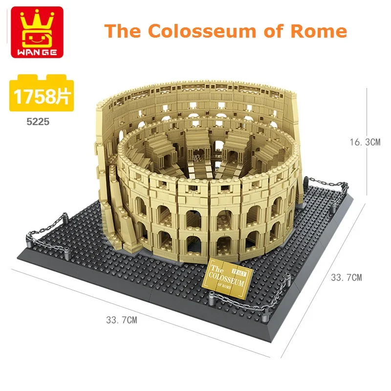 

Wange Blocks Architecture the Colosseum Model Building Bricks Juguetes Kids History Educational Toys for Children Gifts 5225