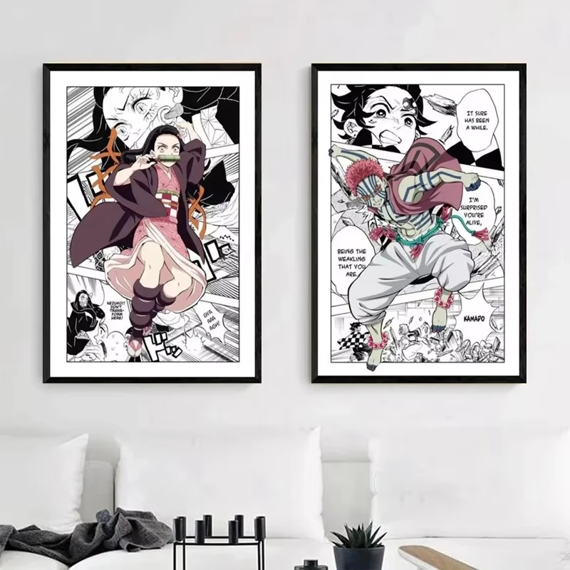 Japan Movie Anime Posters Demon Slayer Anajiro Inosuke Comics Kids Bedroom Home Decor Canvas Paintings Wall Art HD Frameless