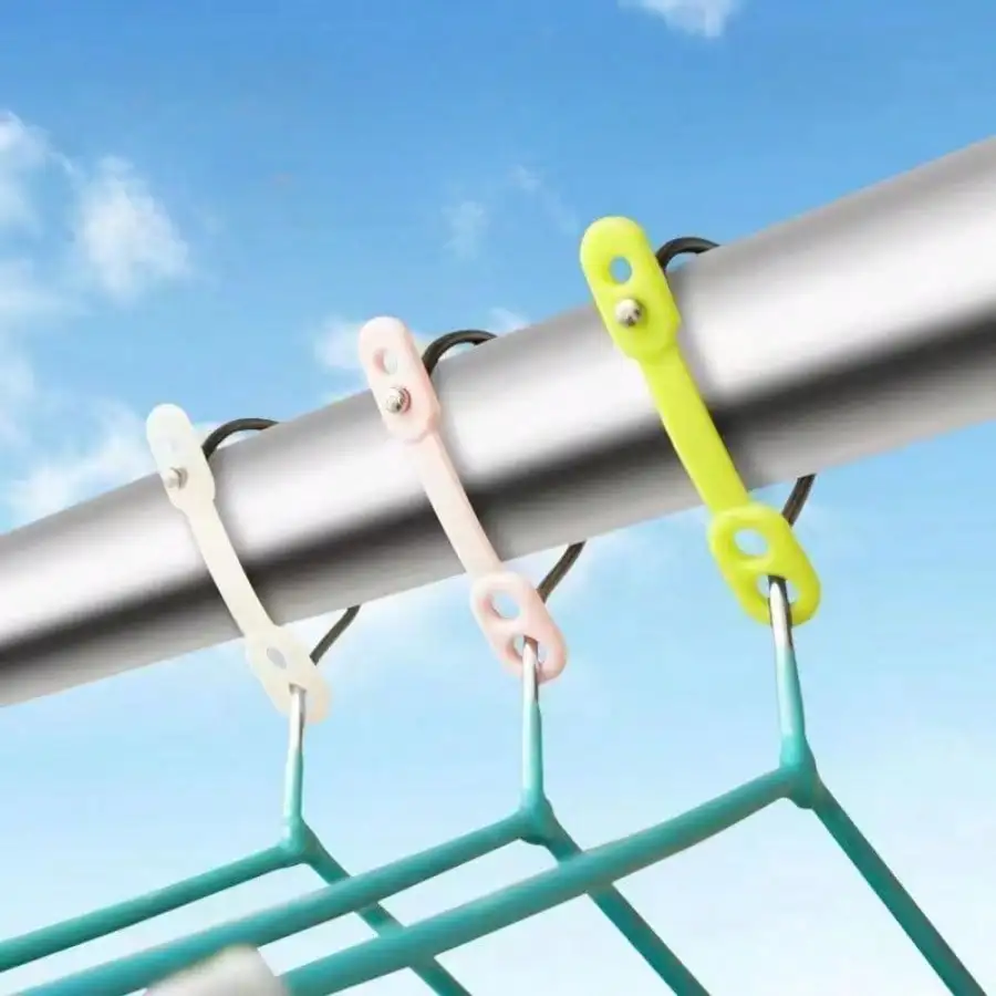 Ganci per vestiti antivento Clip per appendiabiti antiscivolo con impugnature in silicone Elementi di fissaggio per stendibiancheria per stendibiancheria da esterno
