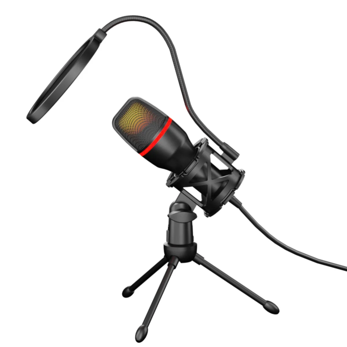 

Микрофон USB 3,5 для ПК Игровой микрофон с выходом для наушников и кнопкой сенсорного отключения шумоподавления для записи потоков