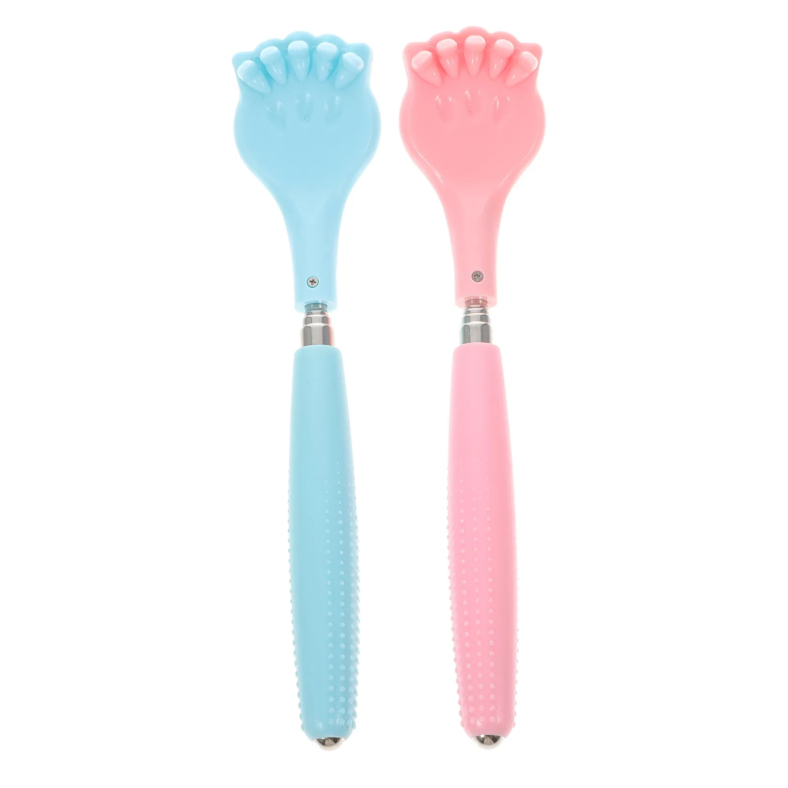 

2Pcs Extendable Back Scratcher Plastic Flexible Body Massager Adjustable Claw Multifunctional Back Scratching Tool Blue Pink