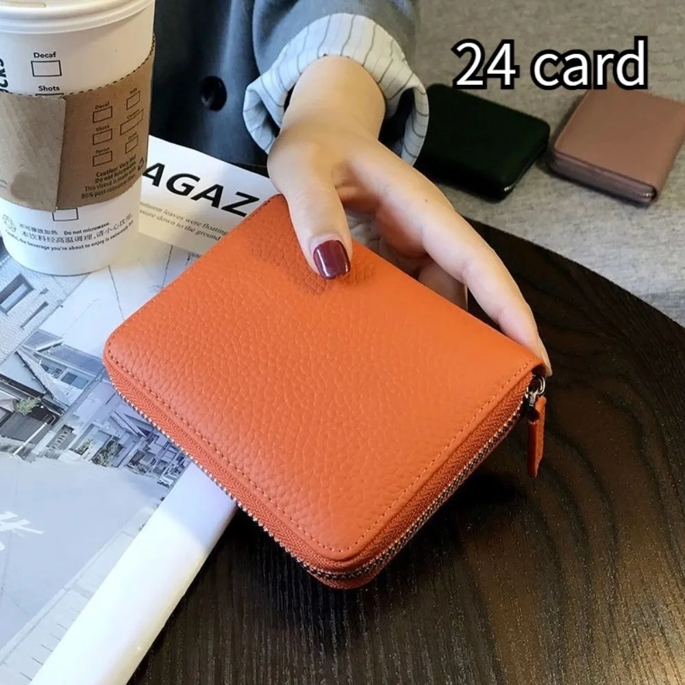 

Fashion Short Hangging Card Bag PU Leather Multifunction Multi-card Wallet Colorful Zipper Card Holder Shopping