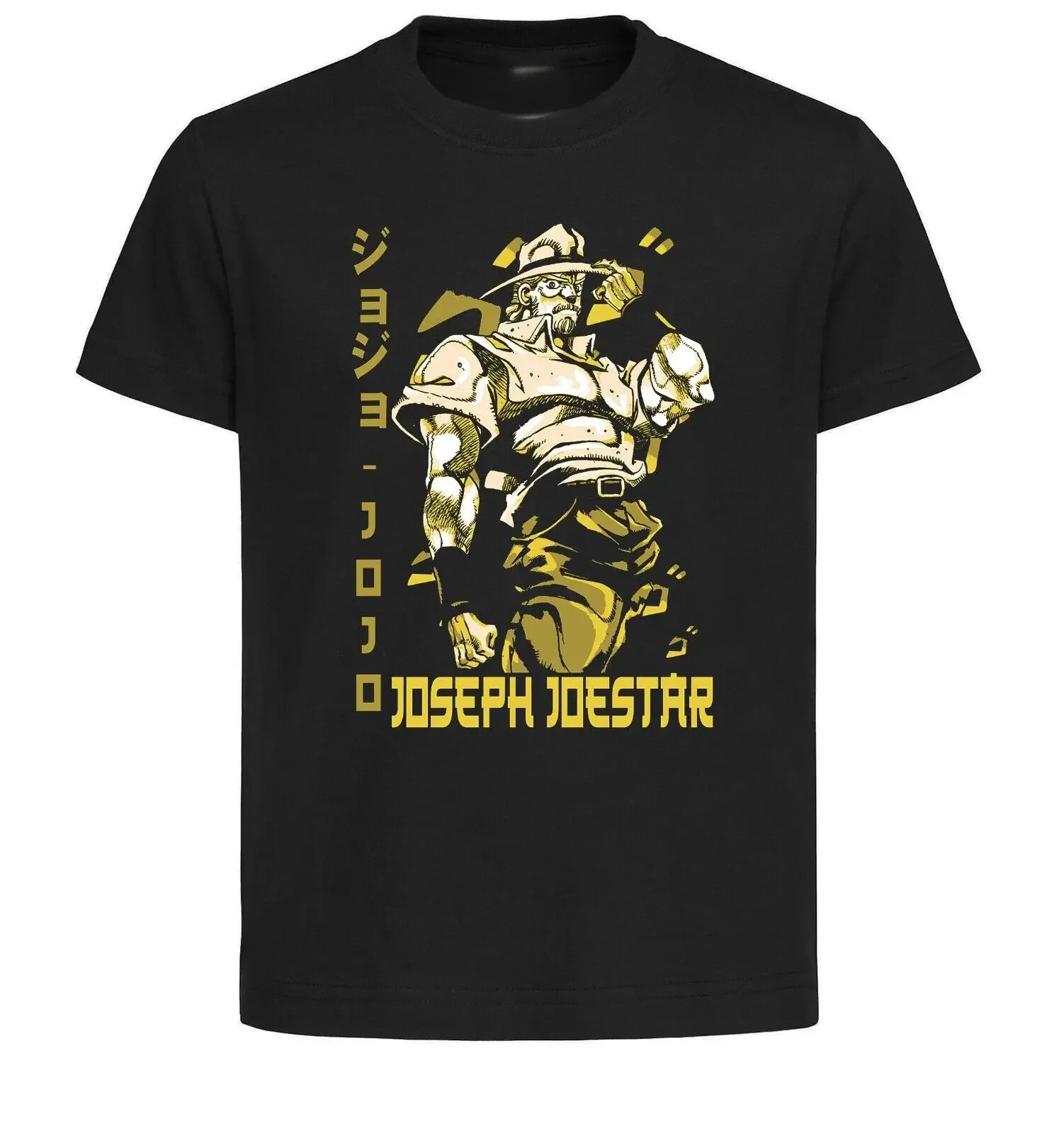 

Unisex Black Japanese Style T-Shirt - Jojo's - Joseph Joestar Variant - LL3639-