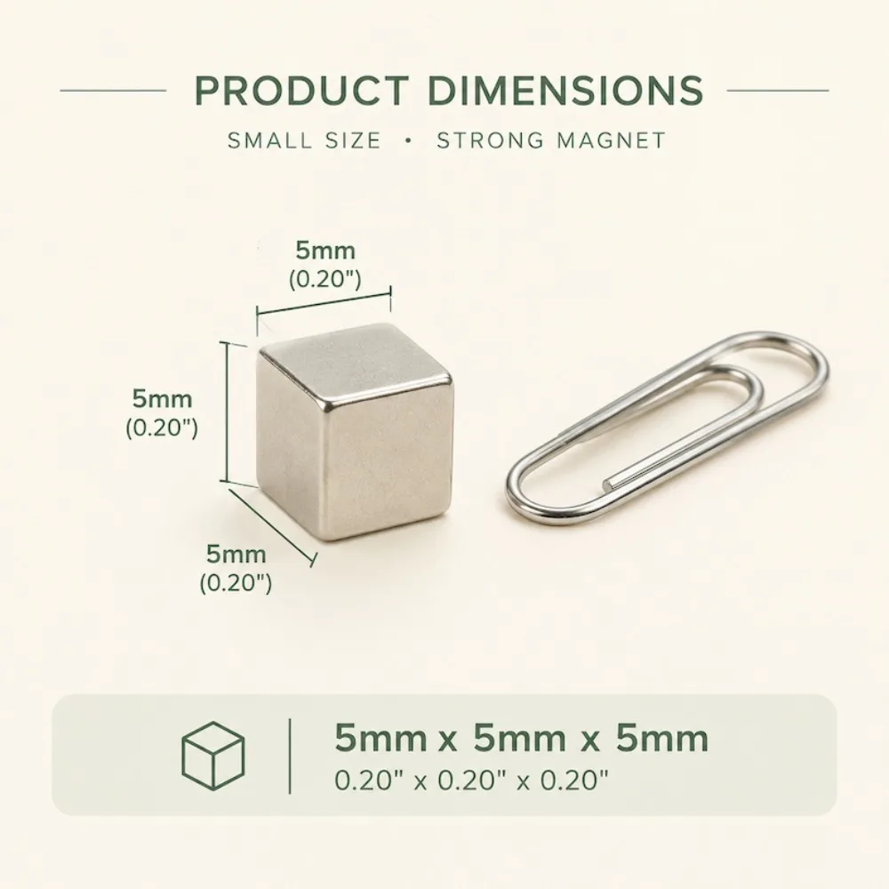 5x5x5mm Small Cube Block Magnet Permanent Magnetic Cubes for DIY Handmade Model Making Industrial Hardware Projects