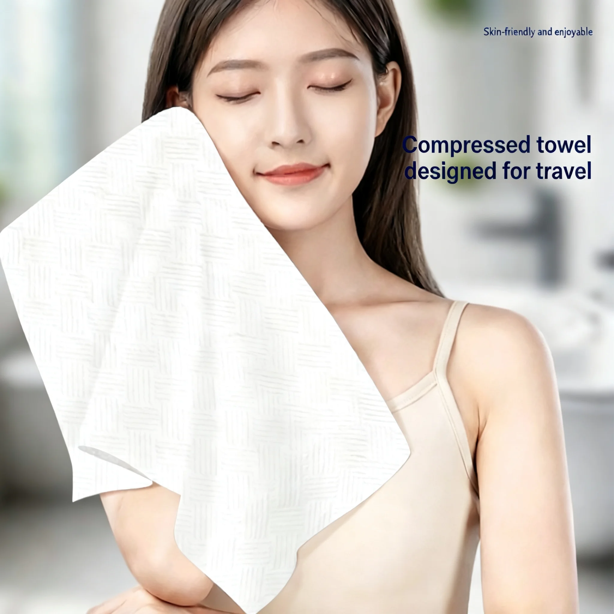 Extra-Large Thick Disposable Compressed Towels Portable Travel Towels Makeup-Removing Square Wipes Facial Cleansing Towels