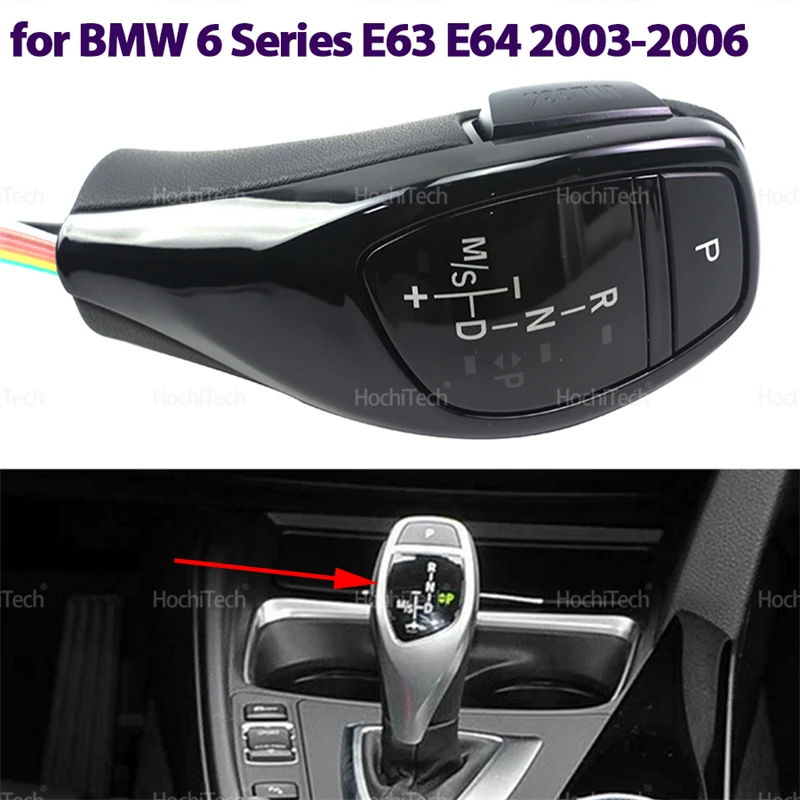 

AT LED PU Leather Shift Knob Shift Lever Handball Shift Lever for BMW 6 Series E63 E64 Pre-facelift 2003 2004 2005 2006