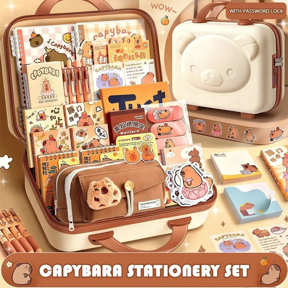 

Capybara-Themed Stationery Gift Set with Notebook, Pen & Paper Clips - Ideal for Students and Animal Enthusiasts, Perfect Christ