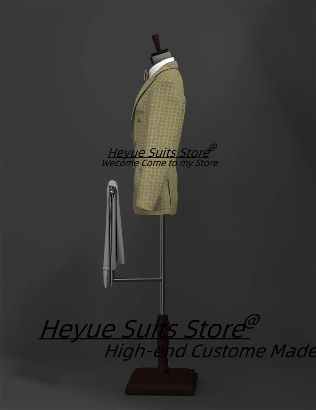 Luxuly مزدوجة الصدر العريس الزفاف البدلات الرسمية مخصصة سليم صالح الذروة التلبيب الرجال الدعاوى 2 قطعة مجموعات الذكور حفلة موسيقية الحلل Ropa Hombre #3