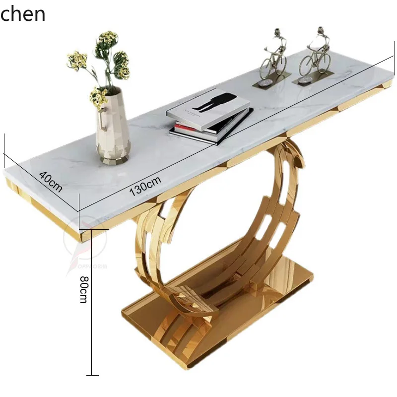 YFY Light Luxury Entryway Table Marble Entryway Cabinet Console Table Corridor Art Entryway Rock Board