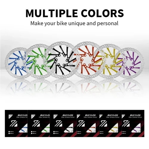 Imagen 2 del producto 2 piezas BUCKLOS Rotor de disco 160mm 180MM 203mm Rotor de frenos hidráulicos de bicicleta disipar el calor Rotor de disco de freno de bicicleta 12 Uds pernos de frenos