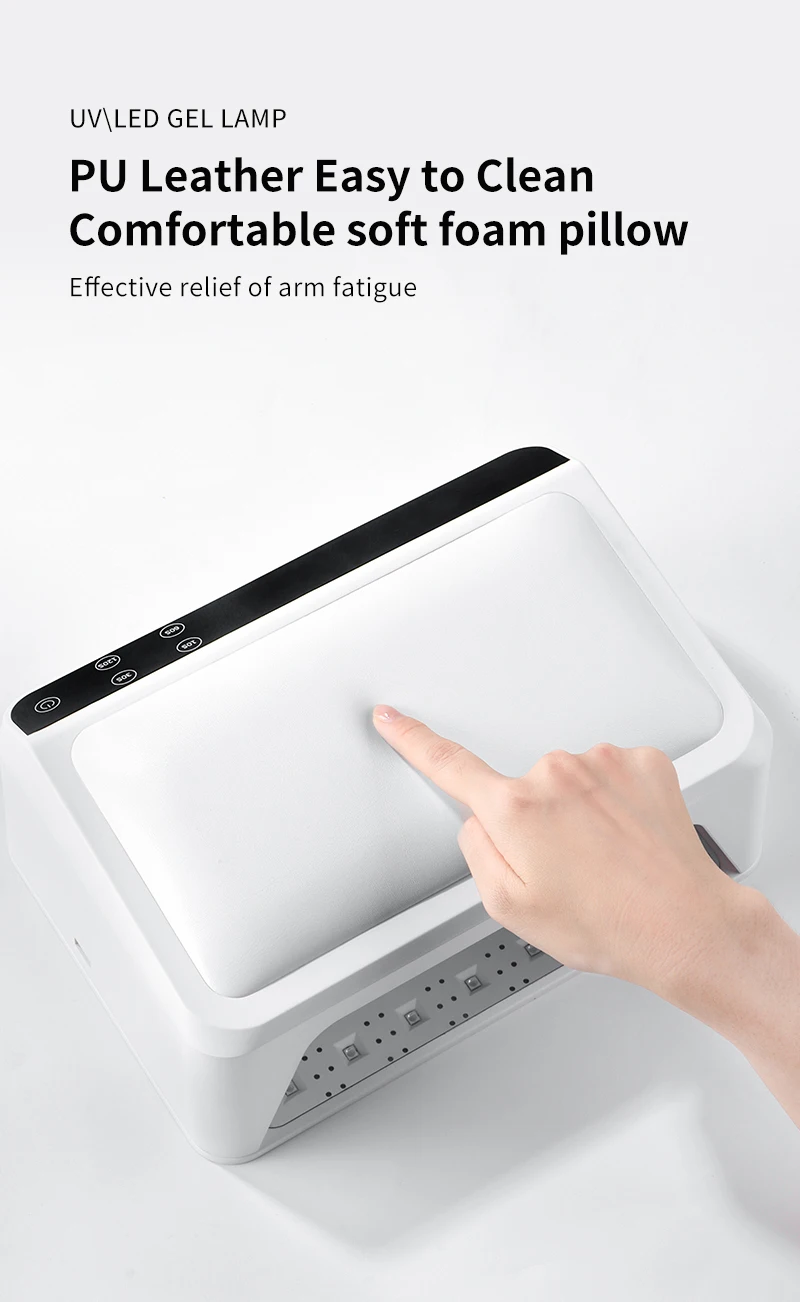 72W Nail Lamp with Hand Pillow 2-in-1 UV LED Nail Lamp Professional UV Lamp For Nails Manicure Pedicure for Salon or Home Use