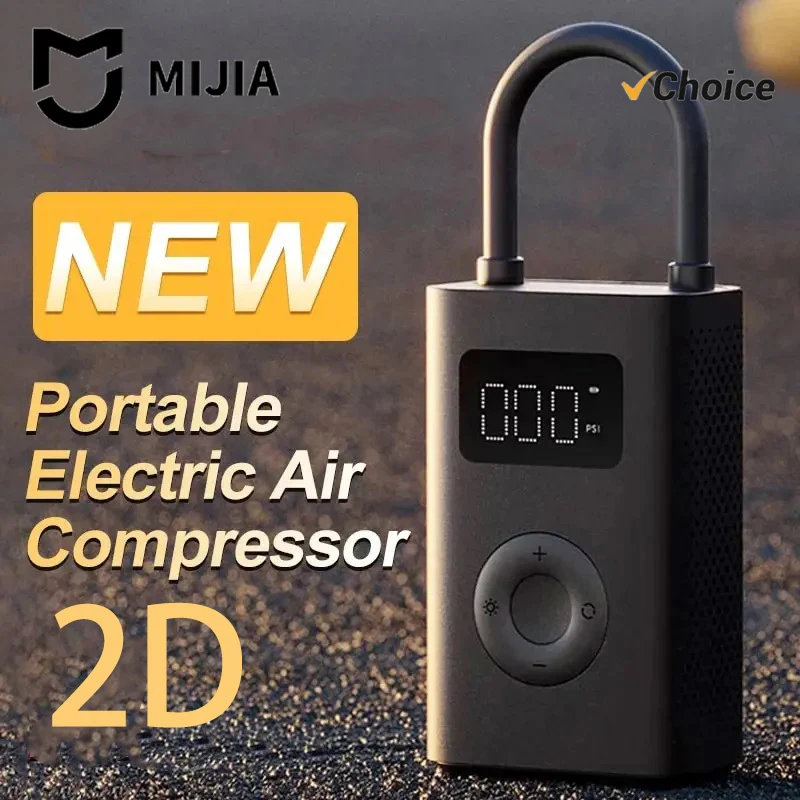 Compresor de Aire Eléctrico Portátil MIJIA 2025, Inflador Portátil de 2000 mAh, Bomba de Aire 2D para Bicicleta, Automóvil, Motocicleta, Balón, CN