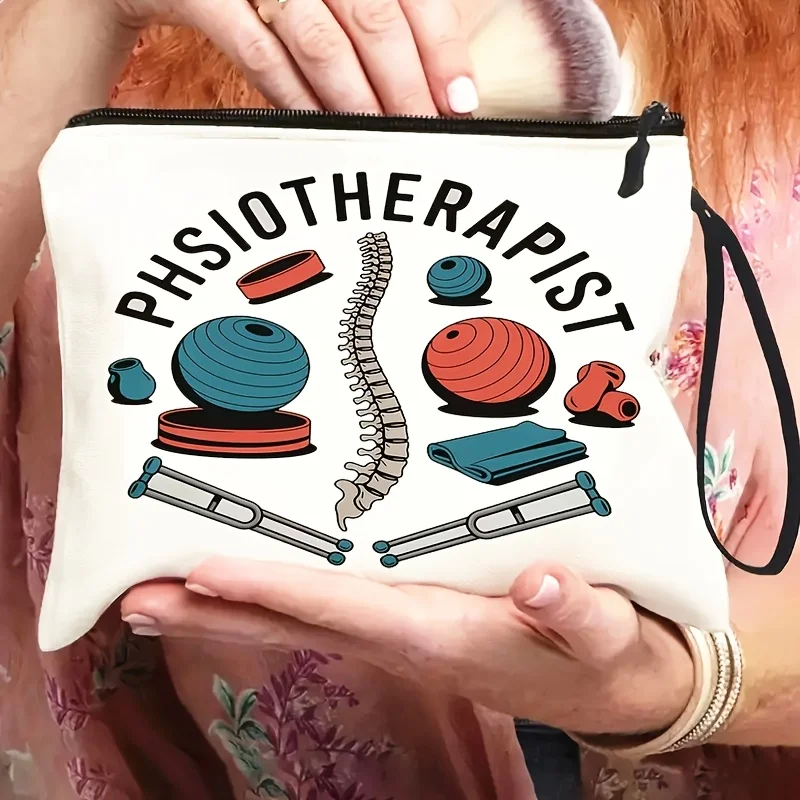 Physiotherapist-Themed Design Makeup & Toiletry Organizer Bag with band - Rehabilitation Training Tools Pattern - Lightweig