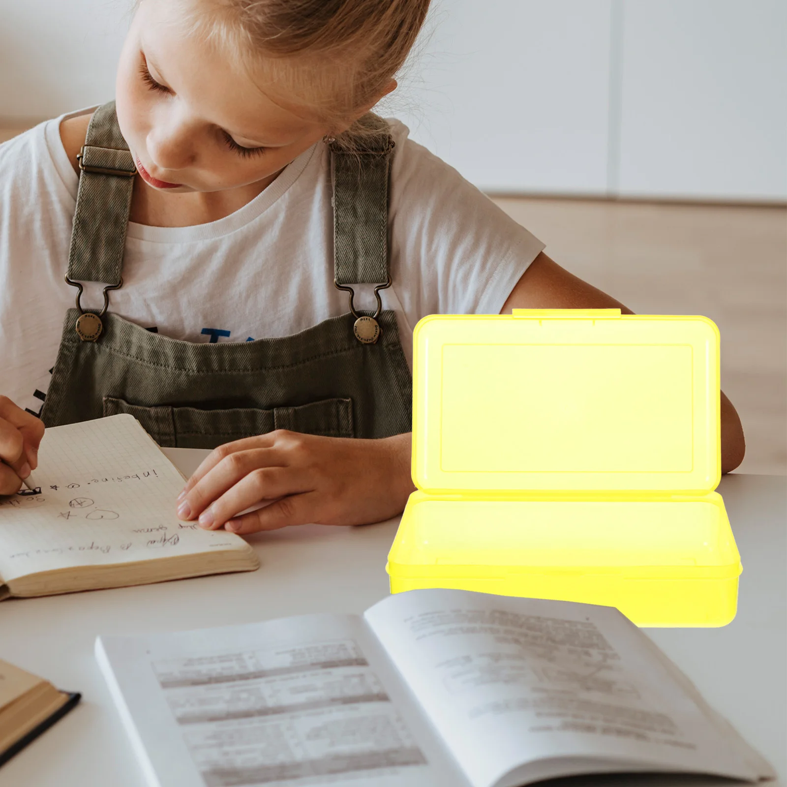 

Durable Plastic Pencil Case Large Capacity Portable Pen Organizer Stationery Storage Box Sketch Holder Pencil Case