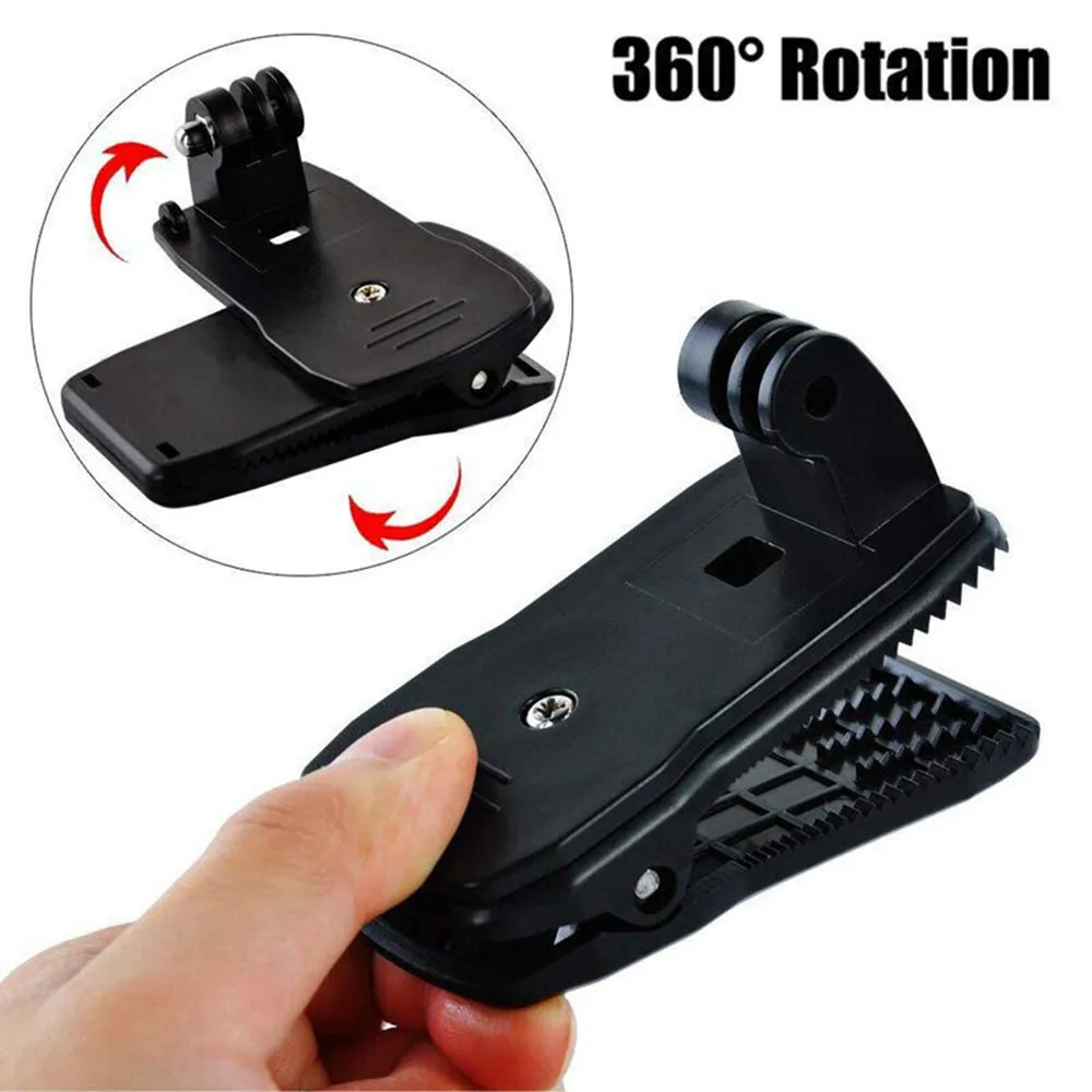 

360° Rotation Backpack Hat Clip Clamp Mount For GoPro SJCAM EKEN Action Camera