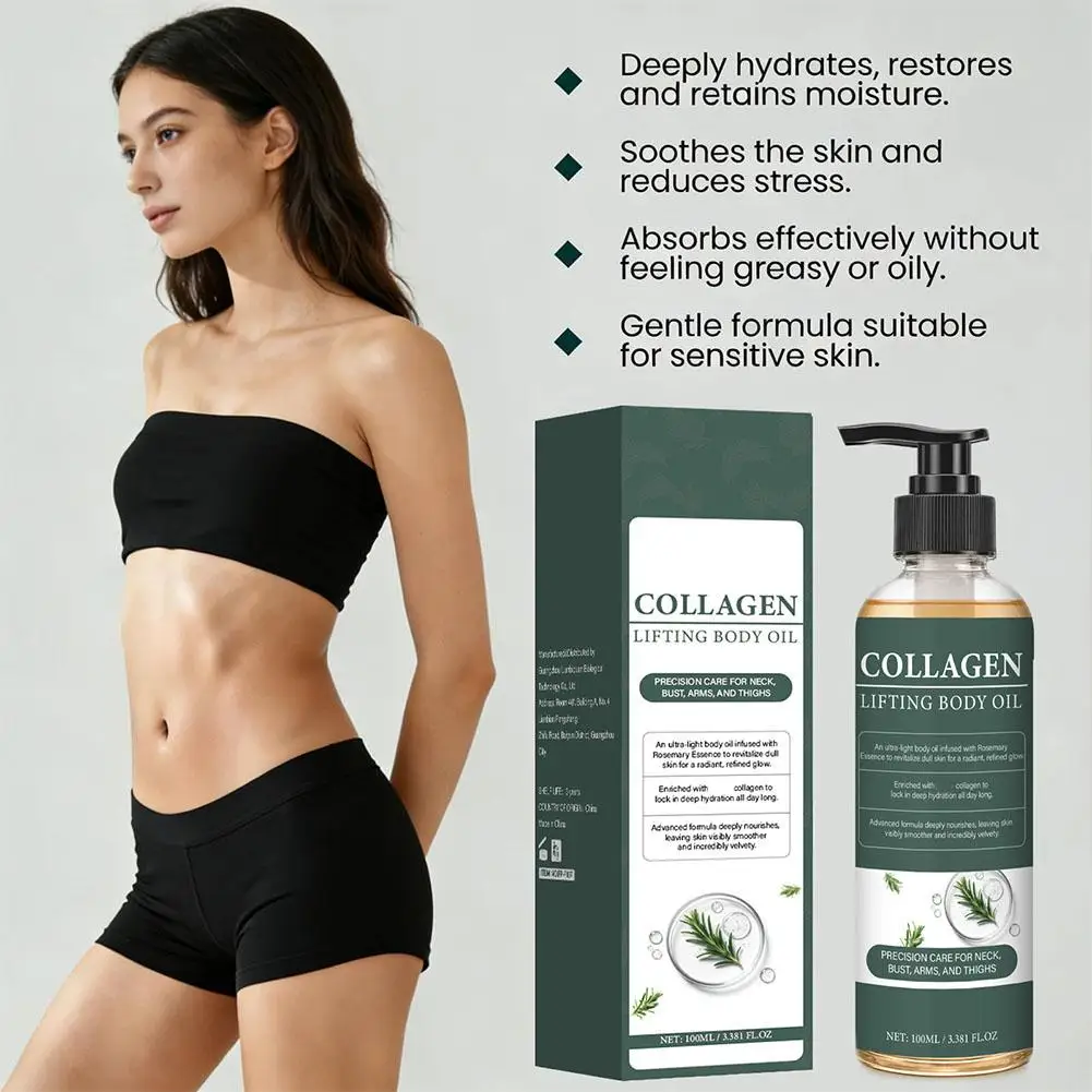 Collagen Body Oil Increased Moisturizing Body Tighten Skin Elasticity Smooth Non-greasy Rosemary After Shower Body Oil