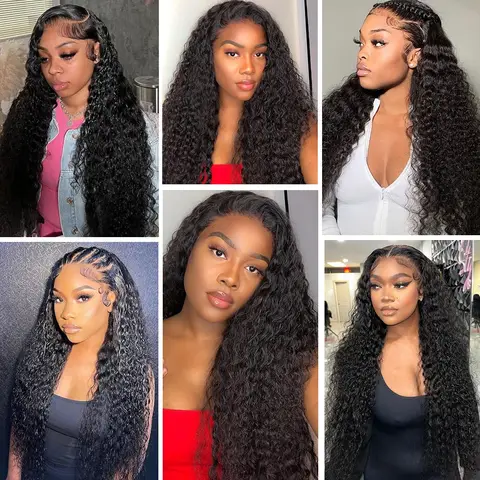 10-40 tums äkta hårförlängningar 100% Remy djupt vågigt hårbuntar våta och vågiga äkta hårbuntar 3/4 st råhårbuntar 6 best sales vattenvågigt hår - №6