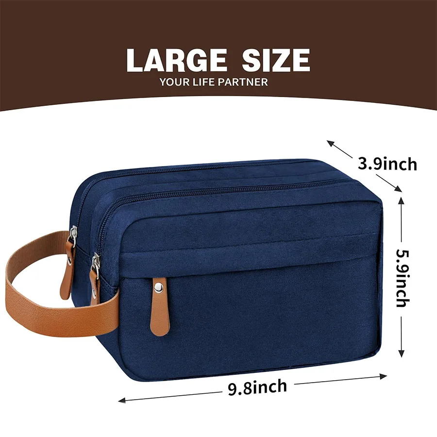 A solid color double-layer large-capacity business travel men\'s toiletry bag portable with handheld waterproof with compartments