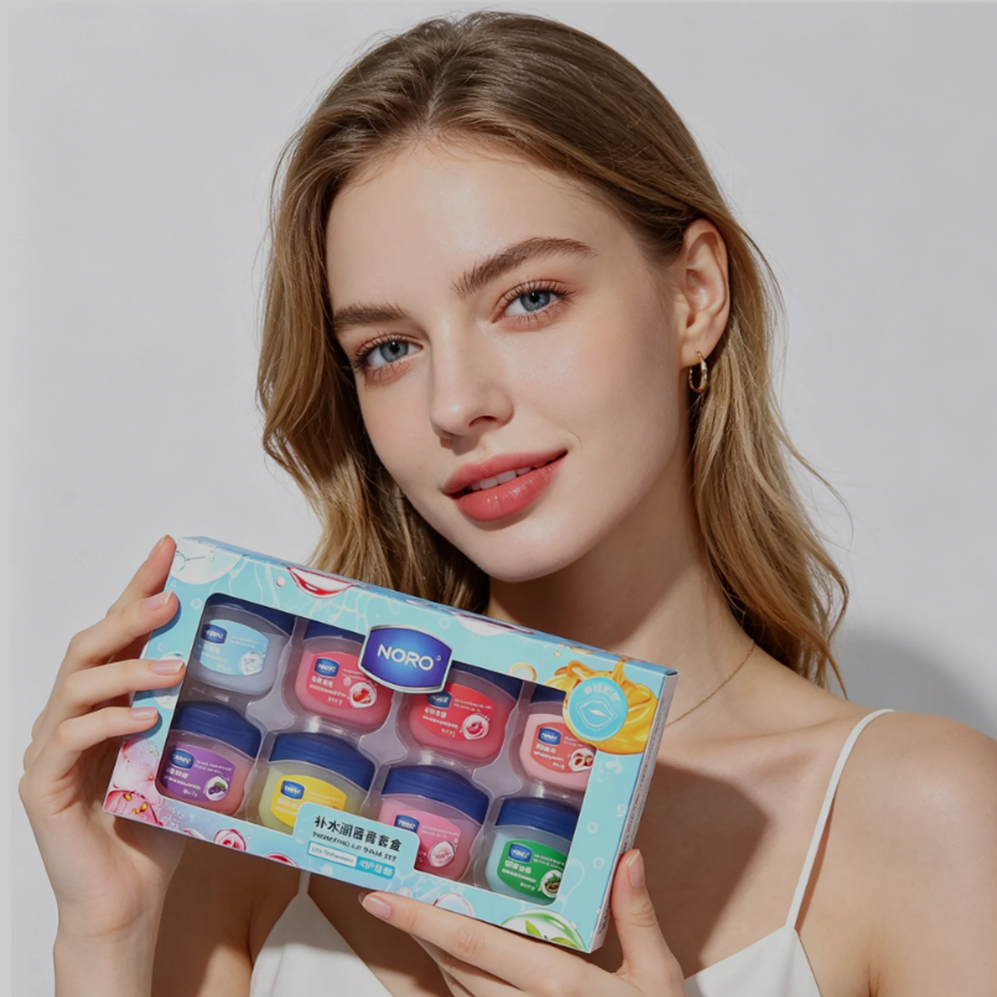 Paquete de 6 mascarillas labiales hidratantes sin alcohol, aptas para todo tipo de piel, que contienen ingredientes nutritivos: cuidado de labios afrutados