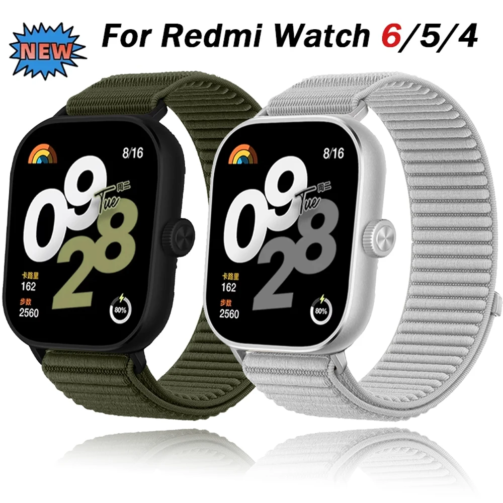 Sportliches Nylon-Schlaufenarmband für Redmi Watch 6 5 4, Metallverschluss-Armband für Xiaomi Mi Band 9 8 Pro, Mi Band 8 Pro Zubehör