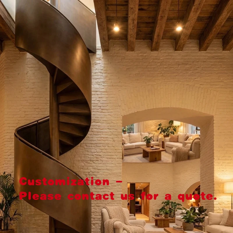 custom.Luxury Staircase Grand Architectural Stair With Steel Frame and Solid Wood Steps Iconic Interior Design