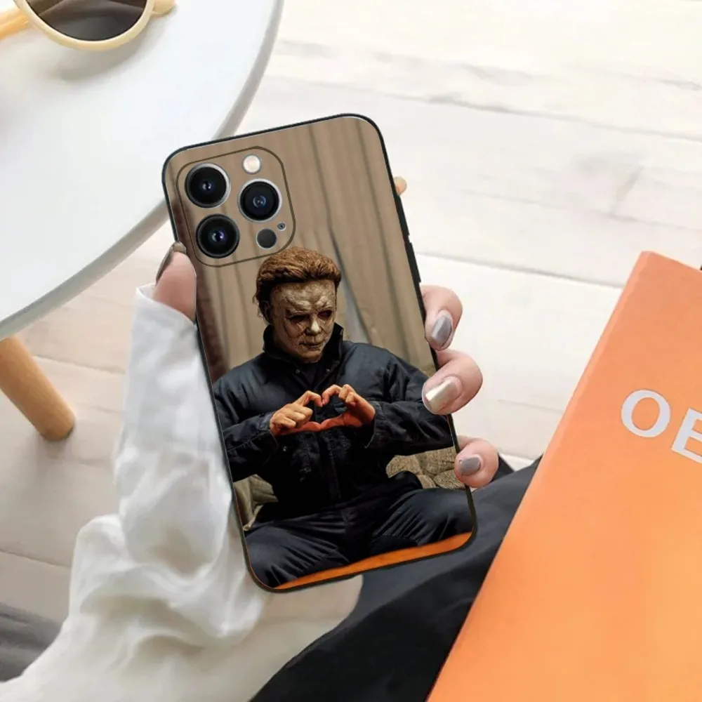 Horror H-Halloween Michael Myers Phone Case For iPhone 15,14,13,12,11,Plus,Pro Max,XS,X,XR,SE,Mini,8,7 Soft Silicone Black Cover