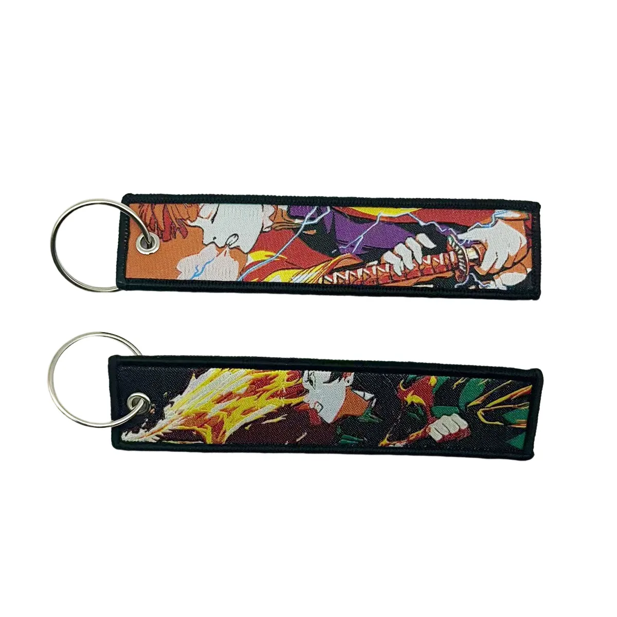 Demon Slayer Tanjirou Nezuko Zenitsu Inosuke Anime panno tessuto etichetta portachiavi borsa portachiavi accessori giocattoli decorazione regali