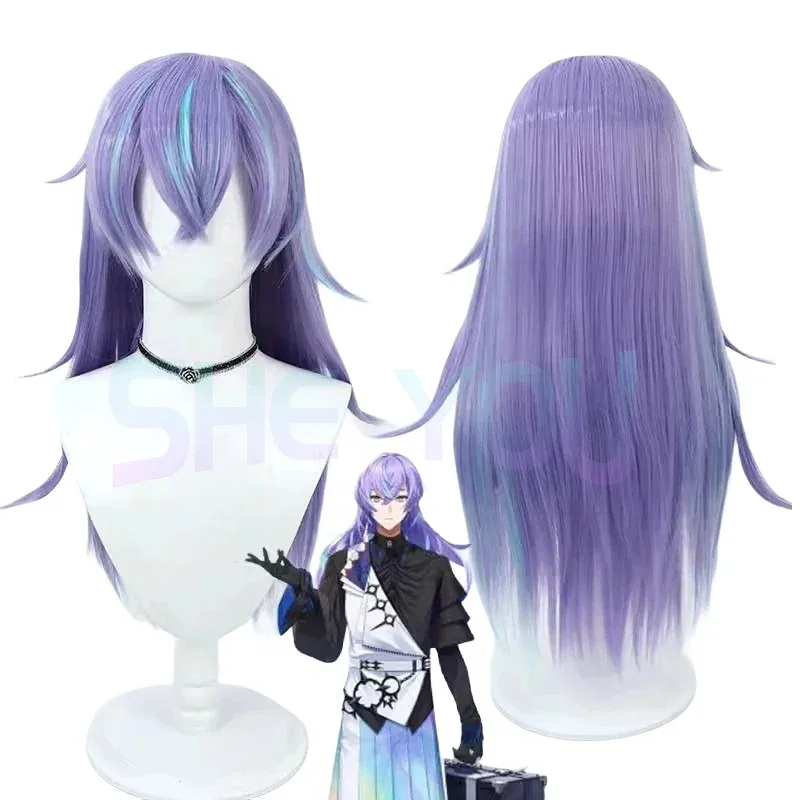 Hoshirube Sho Cosplay Purple Blue Mixed 70cm Long Heat Resistant Synthetic Hair Halloween Party Role Play Free x;3,v'6.f;9,