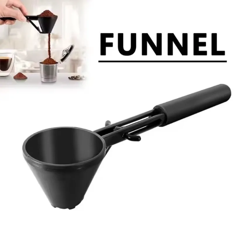 

1PCS Coffee Scoop Funnel for flling Reusable K-cup Coffee Pot Coffee Spoon Sliding Design Measuring Spoon Kitchen Accessories