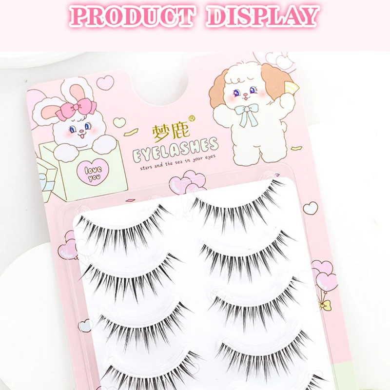 Manga Lashes Natural Look False Eyelashes Anime Lashes Mink Wispy Fluffy Spiky 3D Volume Eyelashes Pack Korean Makeup