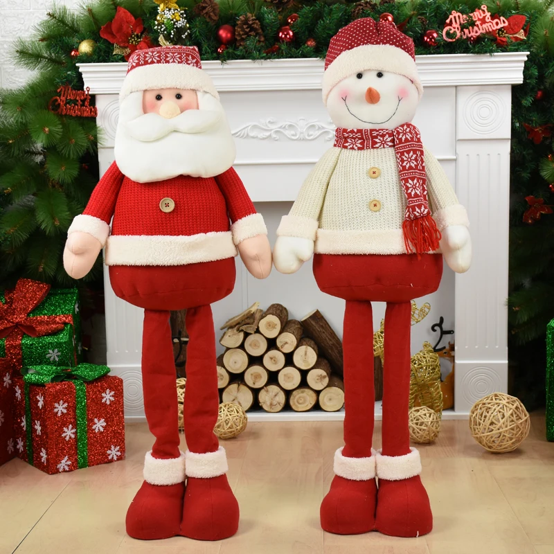 Retractable Christmas Decorations For Home Christmas Dolls Christmas Tree Decorations Elk Santa Snowman For New Year Decoration