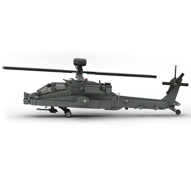 Moc Building Bricks Military Model Boeing AH-64 Apache Fighter Technology Modular Blocks Gifts Toys For Child DIY Sets Assembly