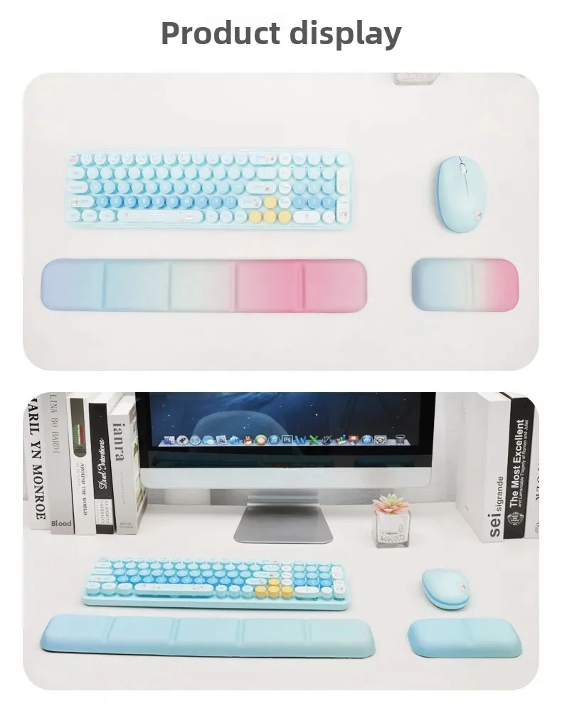 Handgelenkauflage-Mauspad-Set Schaumstoff-Tastaturunterlage Ergonomische Schreibtischunterlage für Büro und Gaming 6 Musteroptionen – Detail 9