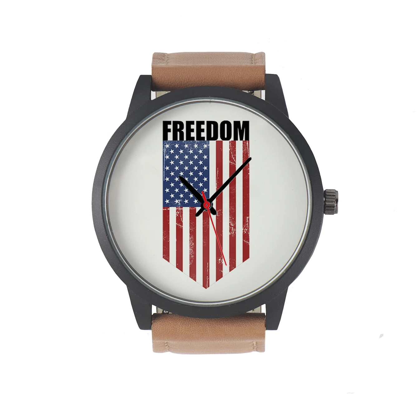 

Factory Freedom Design USA Flag Customize Sweet Pattern Gifts For Friends Men's Battery Quartz Wrist Watch