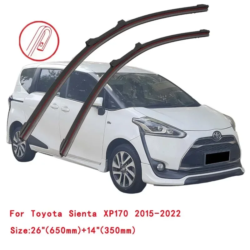 For Toyota Sienta MPV XP80 XP170 4WD 2003 2005 2008 2010 2012 2015 2016 2018 2019 2022 Car Brush Double Rubber Windshield Wiper