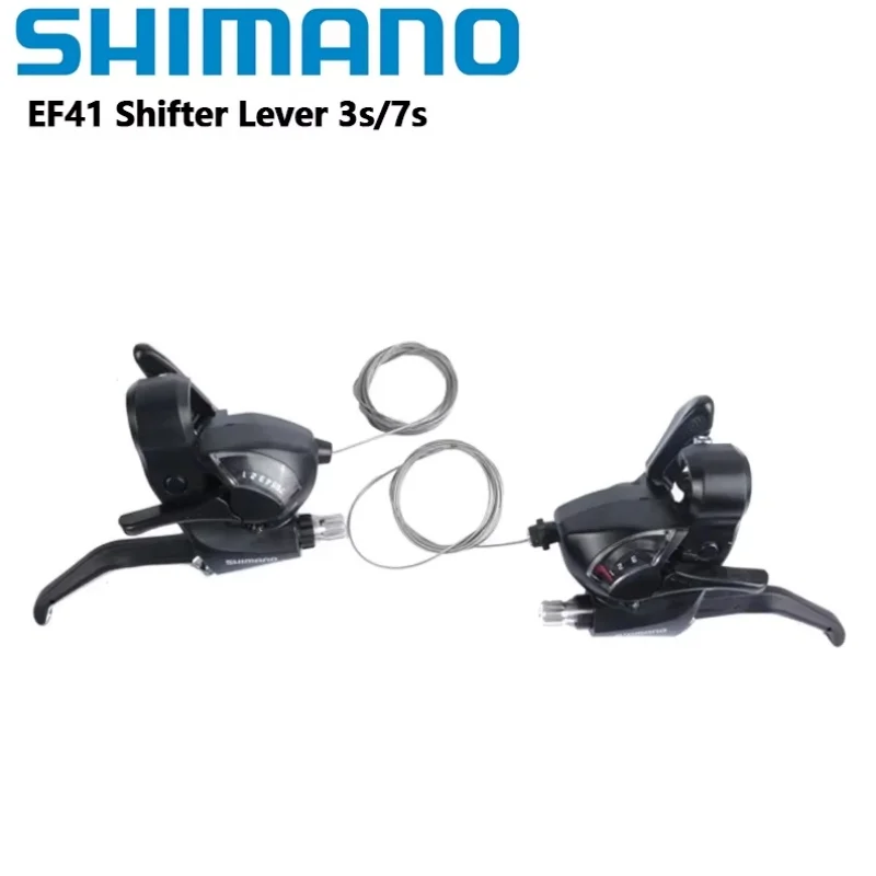 Palanca de Cambios Shimano Tourney EF41 3x7 Velocidades, 3 Velocidades, 7 Velocidades para Bicicleta de Montaña, Cambio Izquierdo y Derecho, SL-EF41