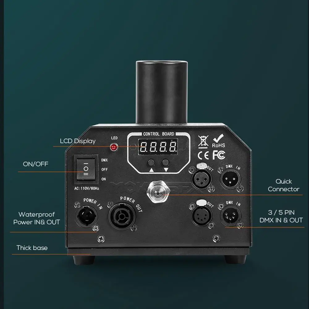 Imagem -05 - Nenhum Design de Resíduos de Gelo 180 Máquina de Jato de Co2 Ajustável Atira 15m Co2 Blaster Cryo Canhão 180 Graus