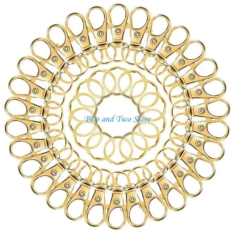 

HX6F Jewelry 100x Gold for Key Rings Lobster Claw Clasps Making Accessories Fastener Hook Bracelets DIY Gifts for Family Frie