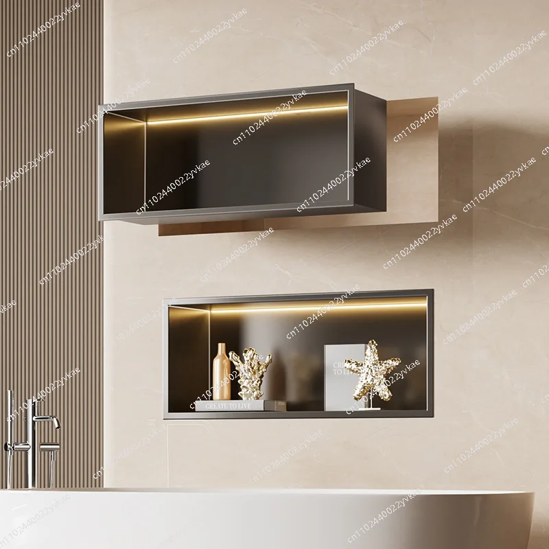 

Horizontal Stainless Steel Niche Cabinet Niche Metal TV Cabinet Niche Embedded Finished Bathroom Bathroom Shelf