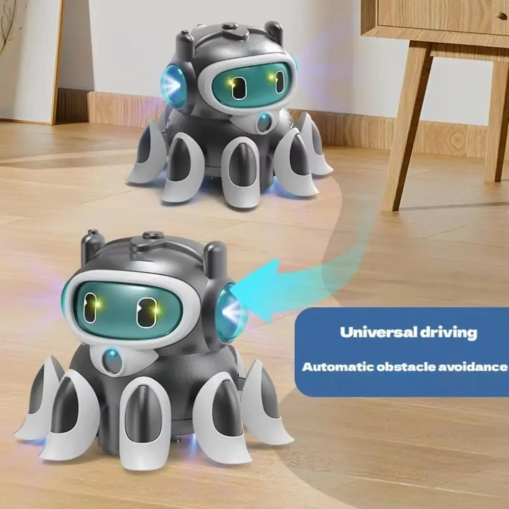 Color Light Universal Octopus Doll Automatic Obstacle Avoidance Swing Motion Electric Walking Toy Cool Lighting