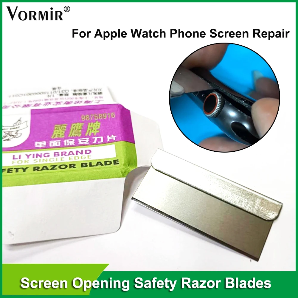 100PCS/BOX Safety Razor Blade For Apple Watch LCD Screen Opening Phone Screen OCA Adhesive Sticker Removing Cleaning Repair Tool