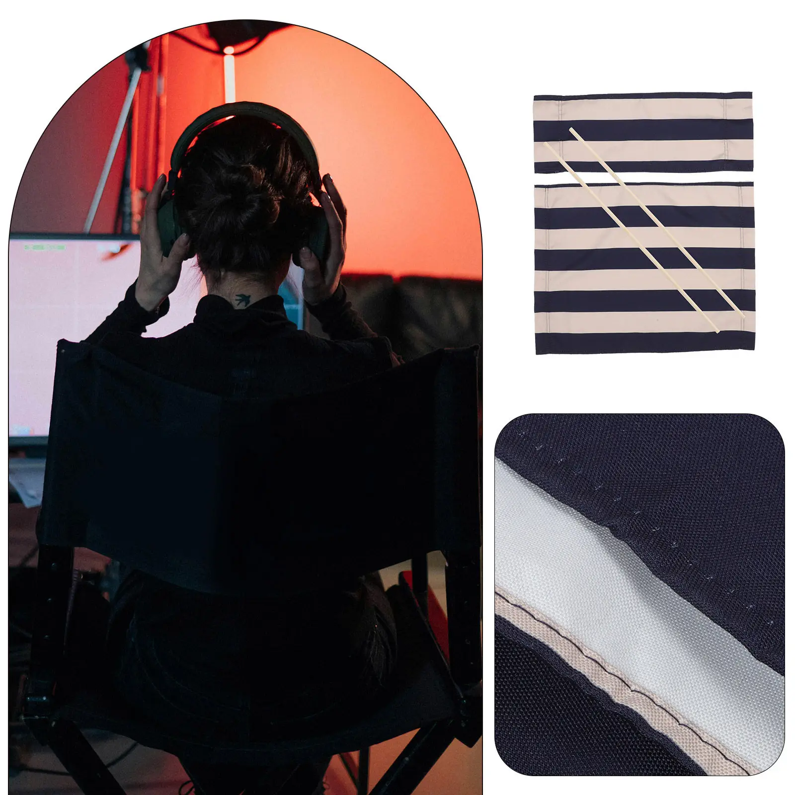 1Set Folding Chair Seat Replacement Canvas Heavy-Duty Breathable Outdoor Camping Chair Repair Cloth for Director Game Yard