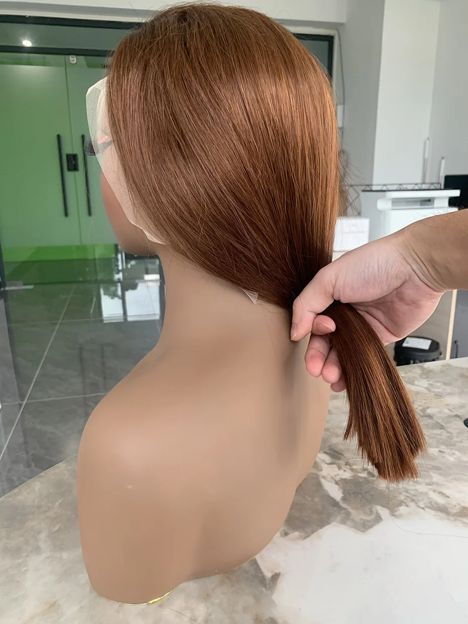 100%密度250、13x4ボブスタイル、未加工人毛レースフロントウィッグ、ベトナム産ストレート、4色展開ブラウン/チョコレート、レースフロント人毛ウィッグ