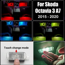 For Skoda Octavia 3 A7 MK3 5E 2015 2016 2017 2018 2019 2020 Car Footwell Lamps Atmosphere Lights Interior Trim Accessories